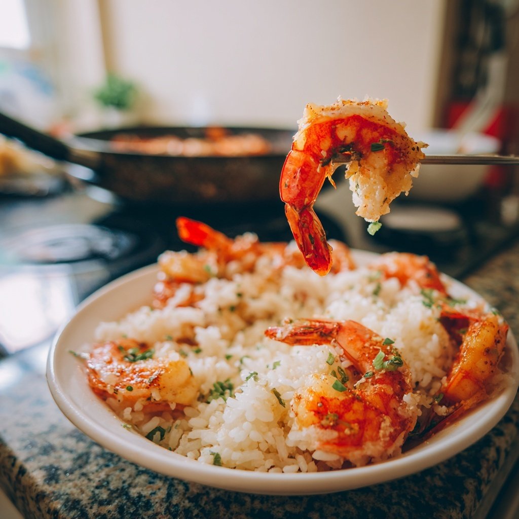 High Protein Shrimp Rice Bowl