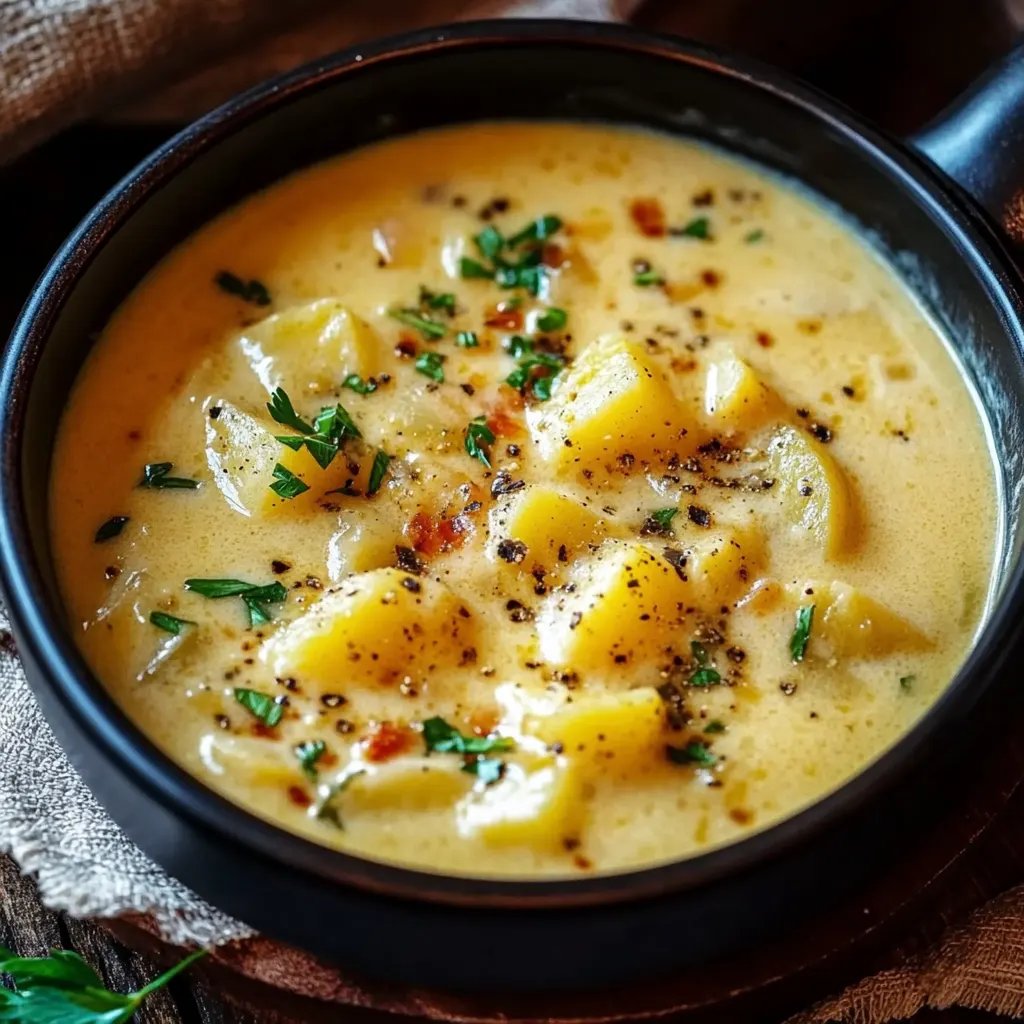 Cheddar Garlic Herb Potato Soup
