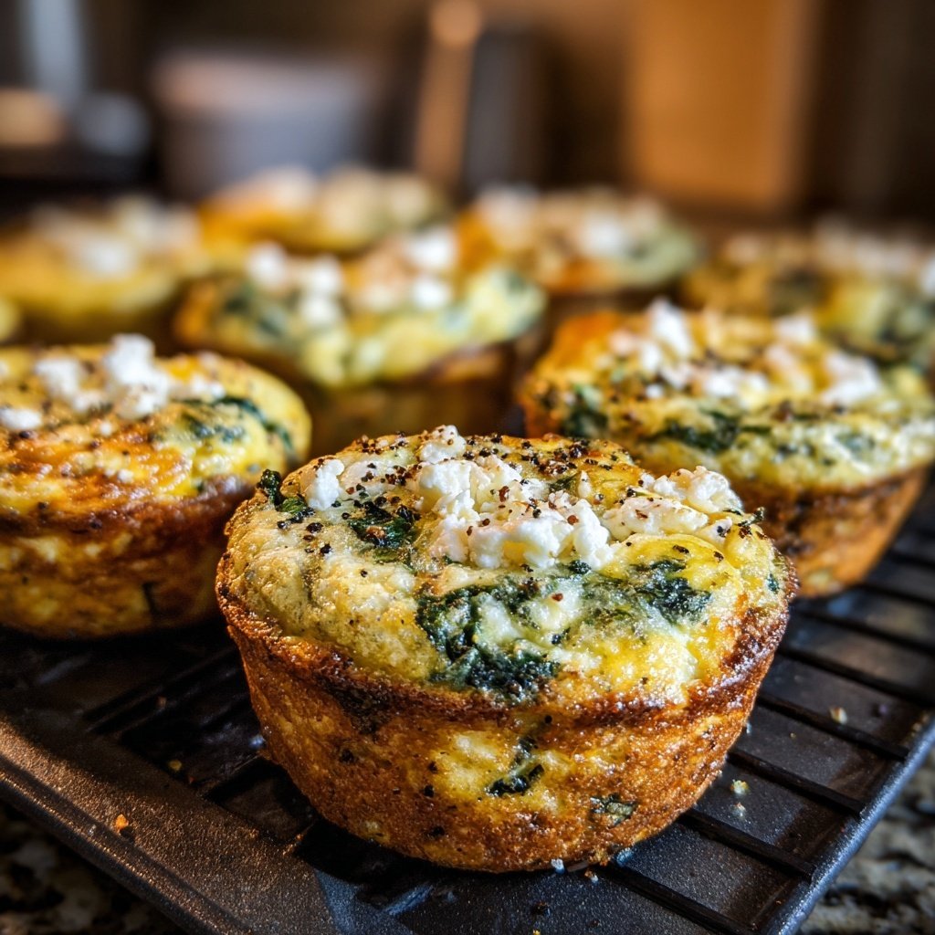 Breakfast Spinach And Feta Egg Muffins