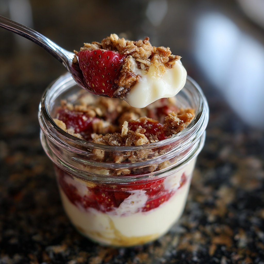 No Bake Strawberry Cheesecake Oats