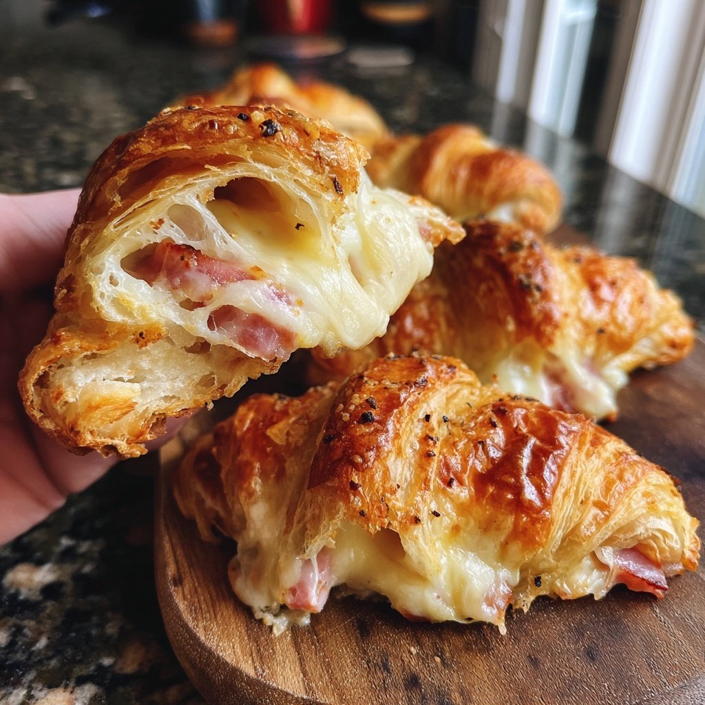 Savory Ham And Cheese Croissants