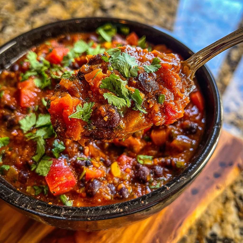 Healthy Crockpot Black Bean Chili
