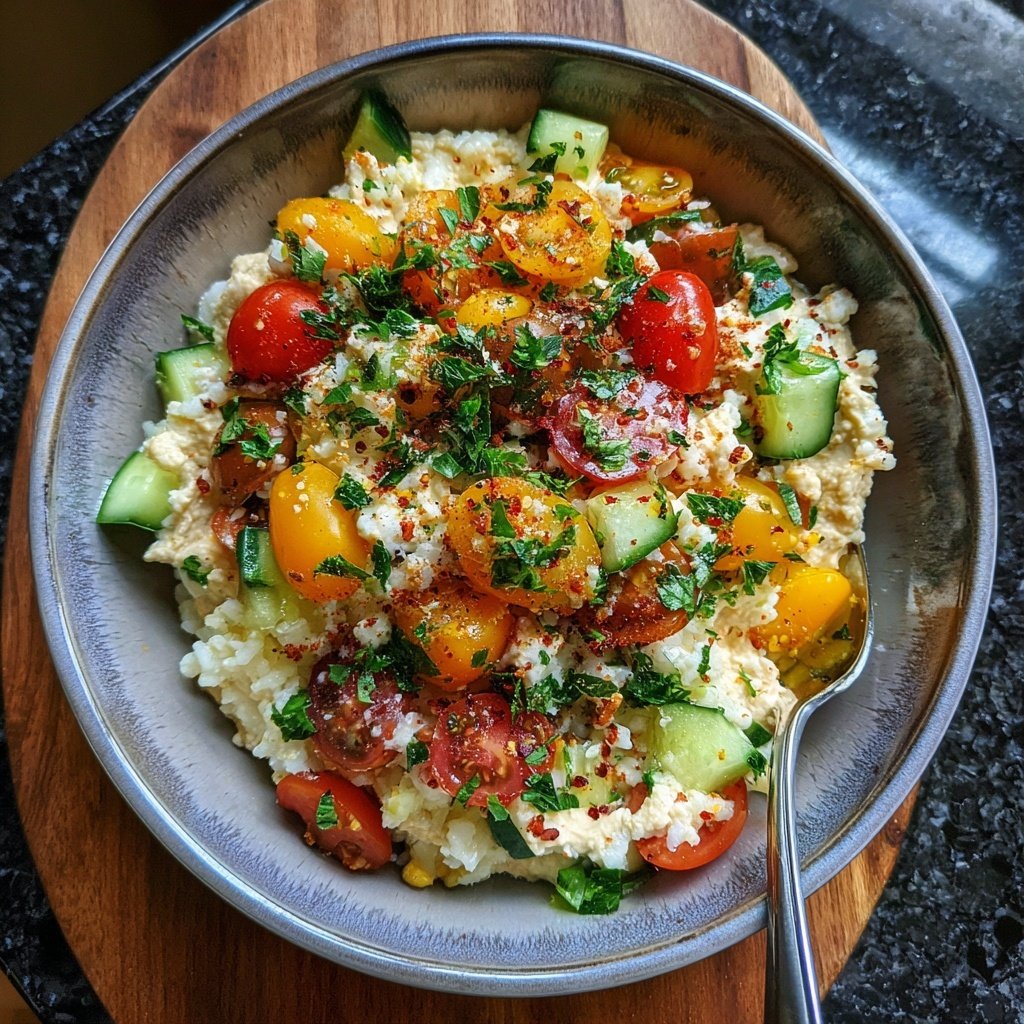 Mediterranean Rice Bowl With Hummus