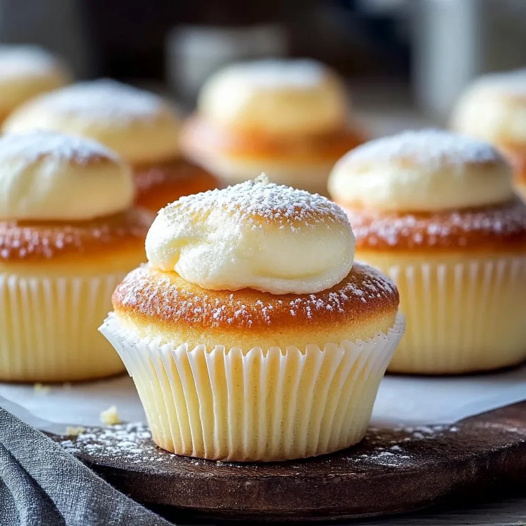 Soft and Fluffy Japanese Cotton Cheesecake Cupcakes